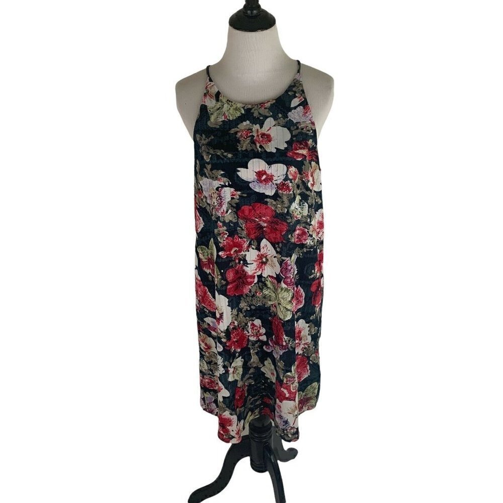 Simply Noelle Women's S/M Small Medium Knit Mini Dress Floral Print Sleeveless